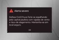 "Alerta severo" foi usado pela Defesa Civil pela 1ª vez em SP; entenda