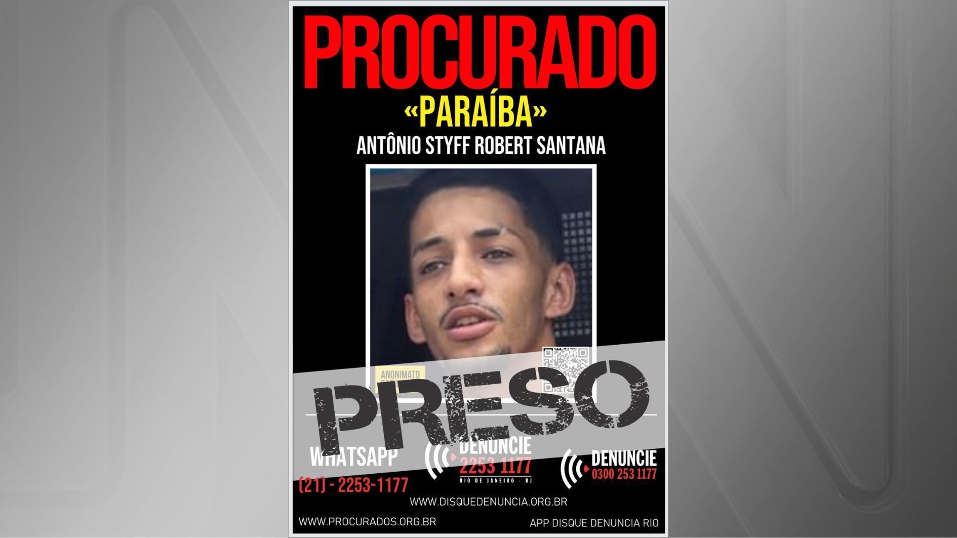 Antônio Styff Robert Santana, conhecido como “Paraíba”, é suspeito de participar da morte de turista no Rio