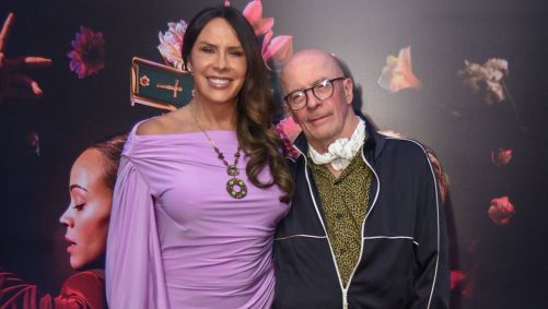 Karla Sofía Gascón e Jacques Audiard na pré-estreia de "Emilia Pérez"