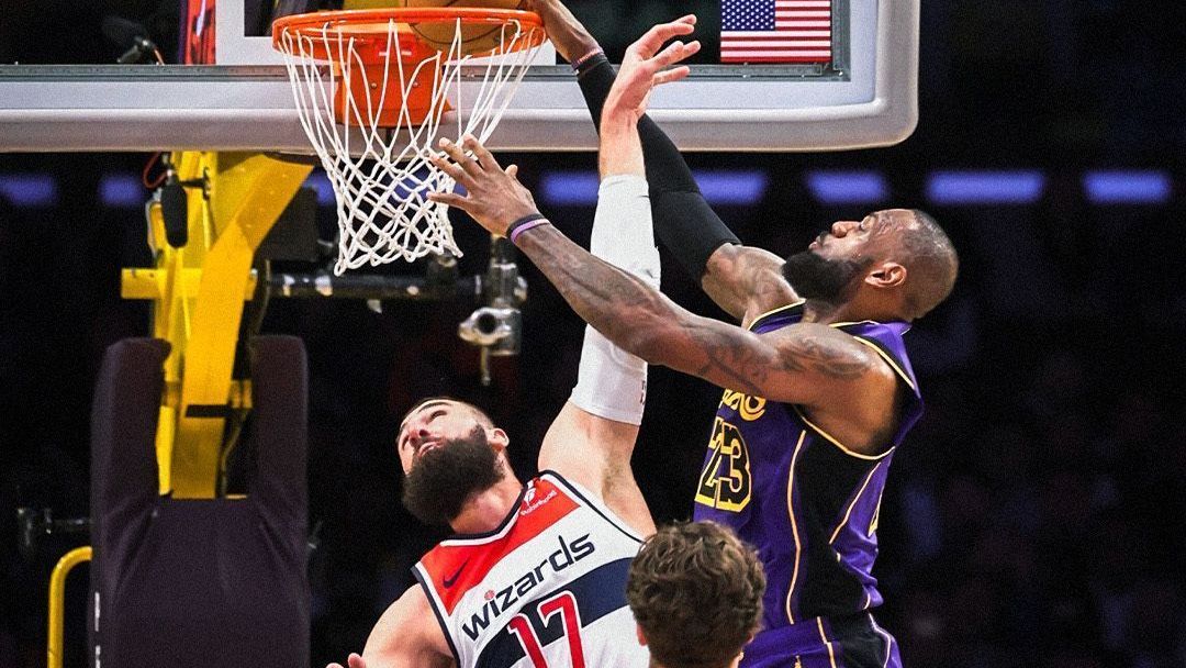 LeBron James durante vitória dos Lakers sobre os Wizards