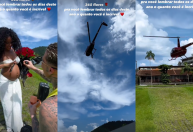 MC Daniel usa helicóptero para pedir Lorena Maria em casamento