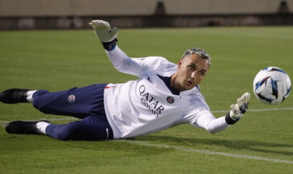 Keylor Navas durante treino no PSG
