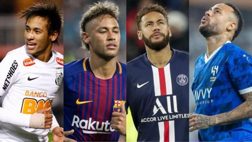 Neymar jogou por quatro clubes na carreira