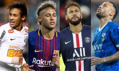 Neymar jogou por quatro clubes na carreira