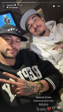 Neymar e Gil Cebola retornam ao Brasil • Reprodução/Neymar