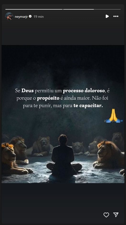 Neymar fala sobre processo doloroso após saída do Al-Hilal • Reprodução/Instagram