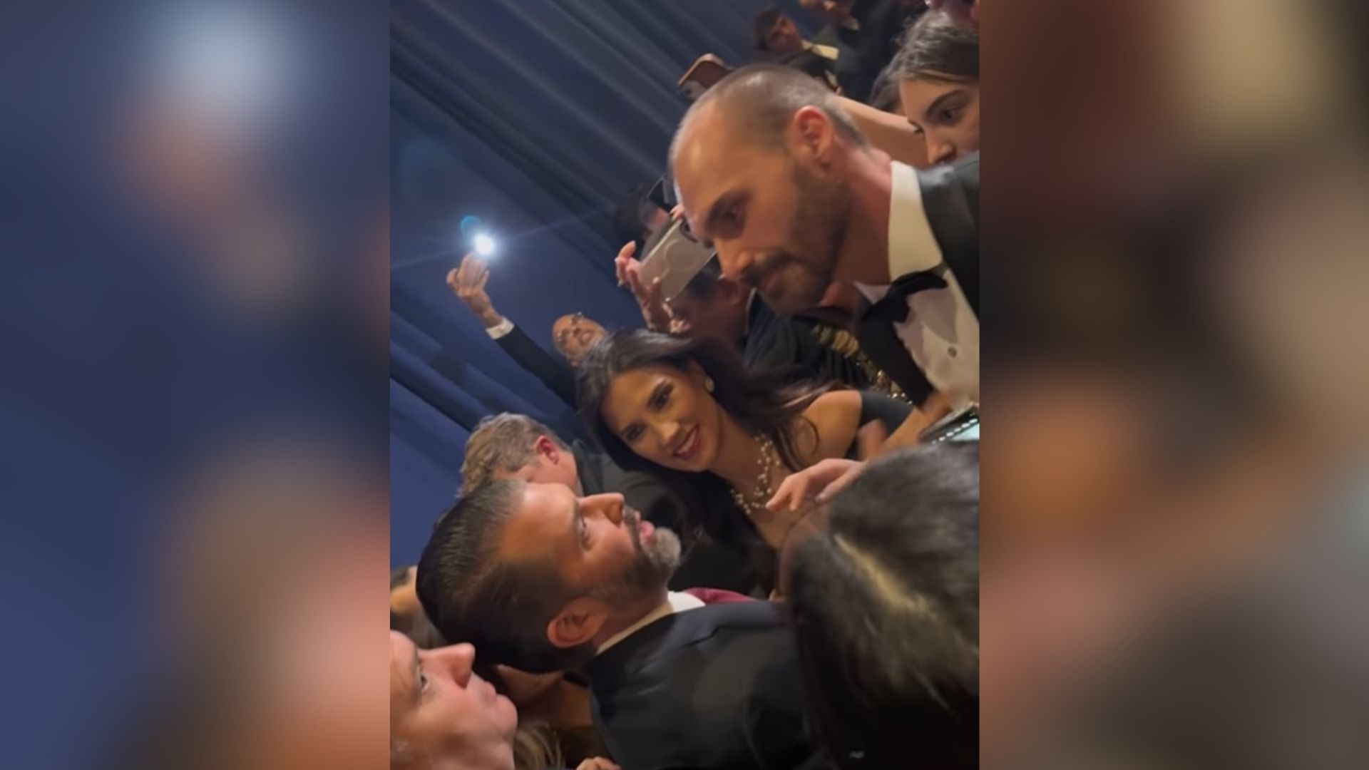 O deputado federal Eduardo Bolsonaro (PL) e o filho de Donald Trump, Donald Trump Jr.