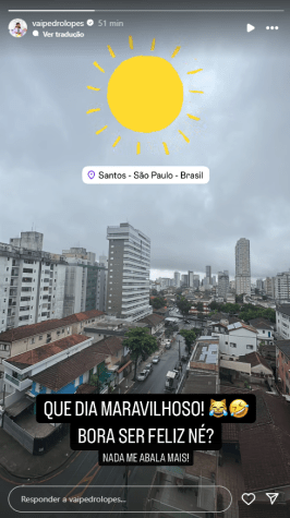 Pedro Lopes, amigo de Neymar, já está em Santos, no litoral de São Paulo • Reprodução
