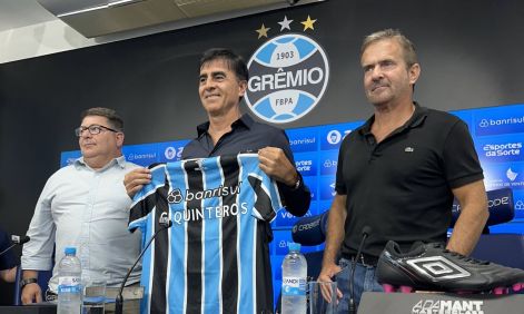 Apresentação do novo técnico do Tricolor Gaúcho, Gustavo Quinteros