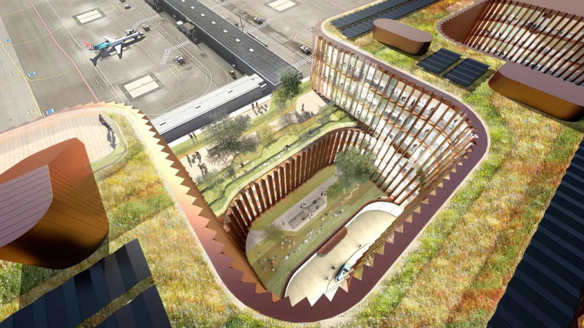 O Skypark Business Center será inaugurado em um local adjacente ao Aeroporto de Luxemburgo • BIG
