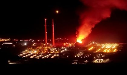 Incêndio em usina na Califórnia.