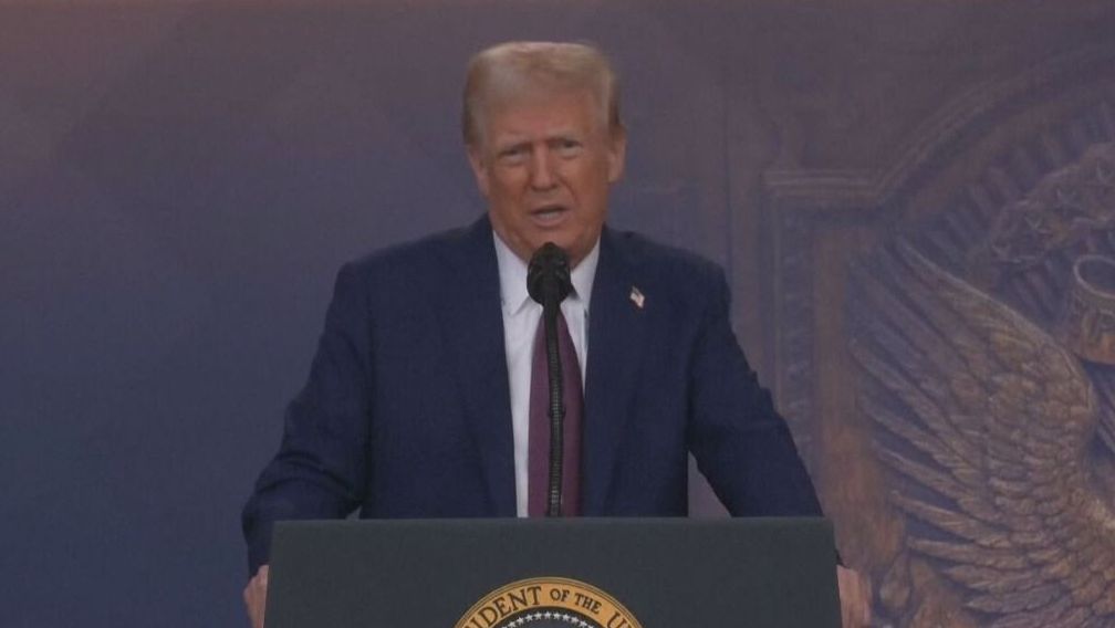 Donald Trump, presidente dos Estados Unidos, discursa remotamente para o Fórum Econômico Mundial de Davos