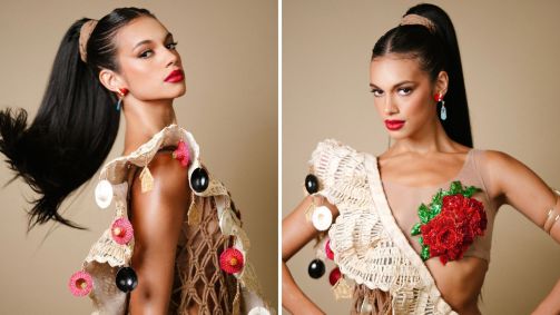 Alane usa look em homenagem ao carimbó em ensaio da Grande Rio