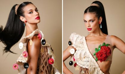 Alane usa look em homenagem ao carimbó em ensaio da Grande Rio