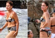 Ex-paquita Andréa Veiga curte sol na praia do Arpoador; veja fotos