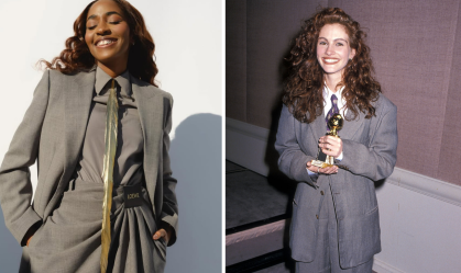 Globo de Ouro: Ayo Edebiri se inspira em look utilizado por Julia Roberts; veja