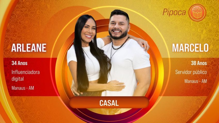 BBB25: Arleane e Marcelo são um casal e foram anunciados no grupo Pipoca • Divulgação/Globo
