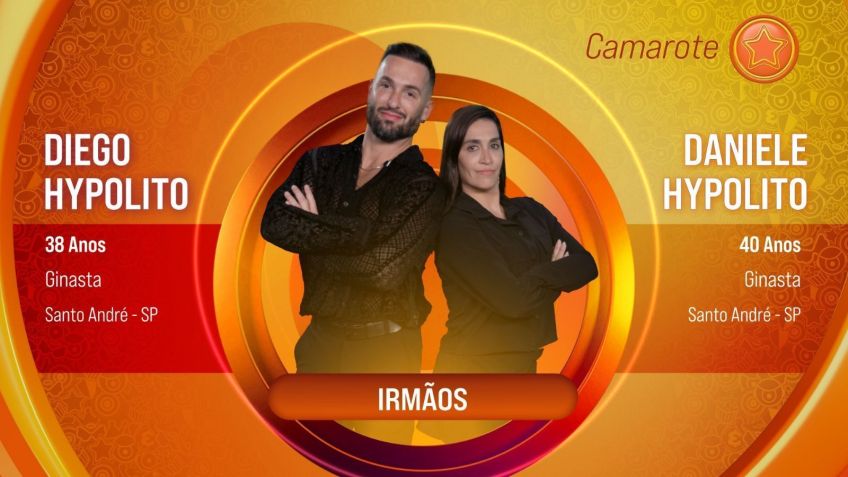 Diego e Daniele Hypolito foram anunciados no grupo Camarote do BBB25 • Divulgação/Globo