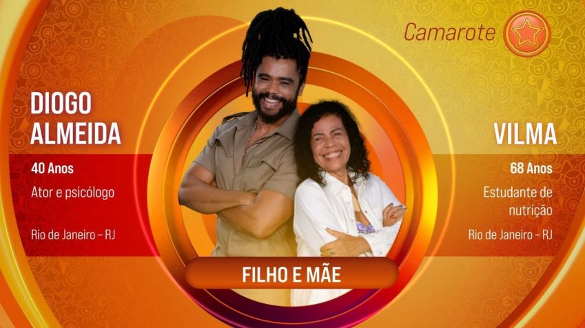 BBB25: Ator Diogo Almeida é anunciado no reality com a mãe, Vilme • Divulgação/Globo