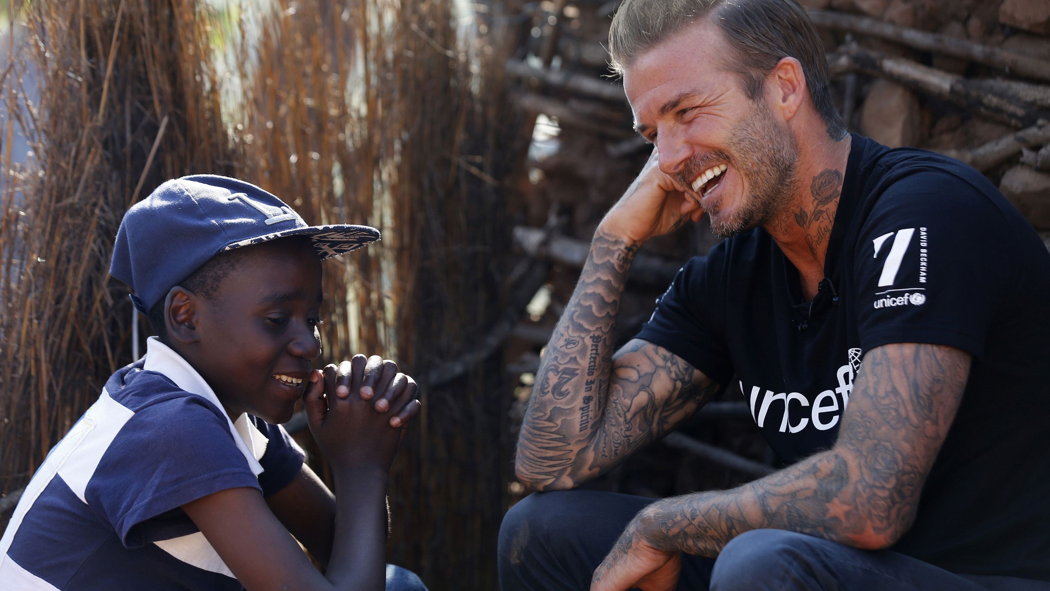 David Beckham faz trabalho na Unicef