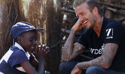 David Beckham é homenageado em Davos por atuação na Unicef
