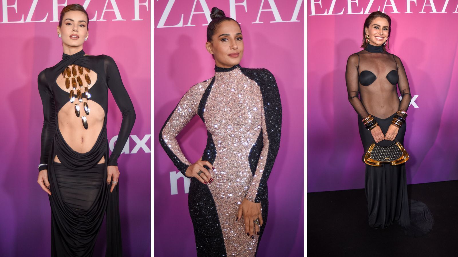 Camila Queiroz, Camila Pitanga e Giovanna Antonelli no lançamento de "Beleza Fatal"