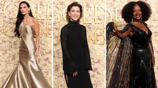 Demi Morre, Fernanda Torres e Viola Davis no Globo de Ouro 2025
