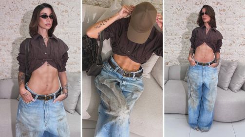 Bianca Andrade usa jeans com estética suja
