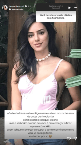 Bruna Biancardi mostrou foto de antes de realizar sua rinoplastia • Instagram/ Bruna Biancardi