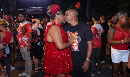 Cacau Protásio vai ao ensaio do Salgueiro com novo namorado