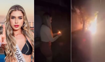 Vídeo: Miss perde coroa no Paraná após jogar bomba em gatos; entenda o caso