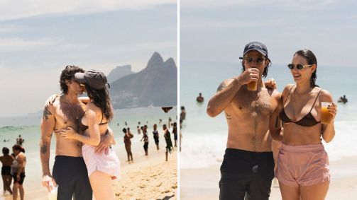 Chay Suede mostra dia de curtição na praia com a família