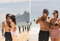 Chay Suede curte dia de praia com a família: "Meus amores"