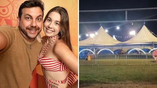 Edilberto e Raissa são artistas circenses do Circo Onix Espetacular