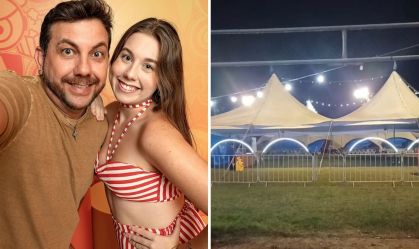 Edilberto e Raissa são artistas circenses do Circo Onix Espetacular