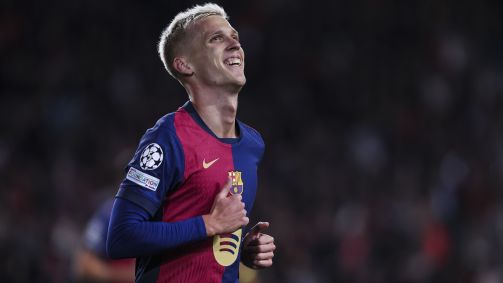 Dani Olmo durante jogo do Barcelona