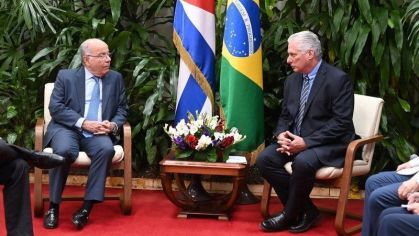 Ministro das Relações Exteriores, Mauro Vieira, e presidente de Cuba, Miguel Díaz-Canel, em reunião em Havana, capital do país caribenho, em 24 de janeiro de 2025