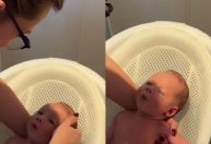 Duda Reis encanta ao mostrar banho na filha recém-nascida