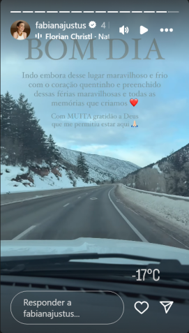 Fabiana Justus se despediu de Aspen, após temporada de férias ao lado de sua família • Instagram/Fabiana Justus