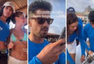 Em férias, famosos se reúnem para limpar praia em Fernando de Noronha