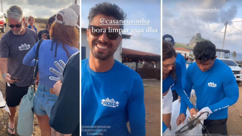 Famosos participam de mutirão para limpar praias em Fernando de Noronha • Instagram/Bruna Griphao