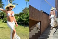 Flávia Alessandra leva bolsa de mais de R$ 13 mil à praia; conheça o modelo