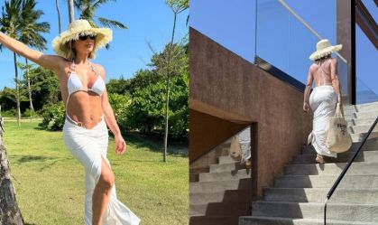 Flávia Alessandra leva bolsa de mais de R$ 13 mil à praia; conheça o modelo