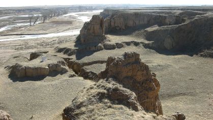 Vista da paisagem em Xujiayao, um local na China onde 21 fósseis encontrados na década de 1970 agora são considerados pertencentes a uma espécie humana até então desconhecida
