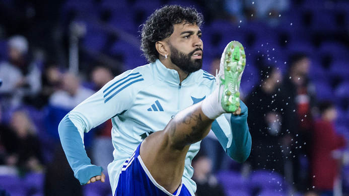 Gabigol durante treino da pré-temporada nos Estados Unidos