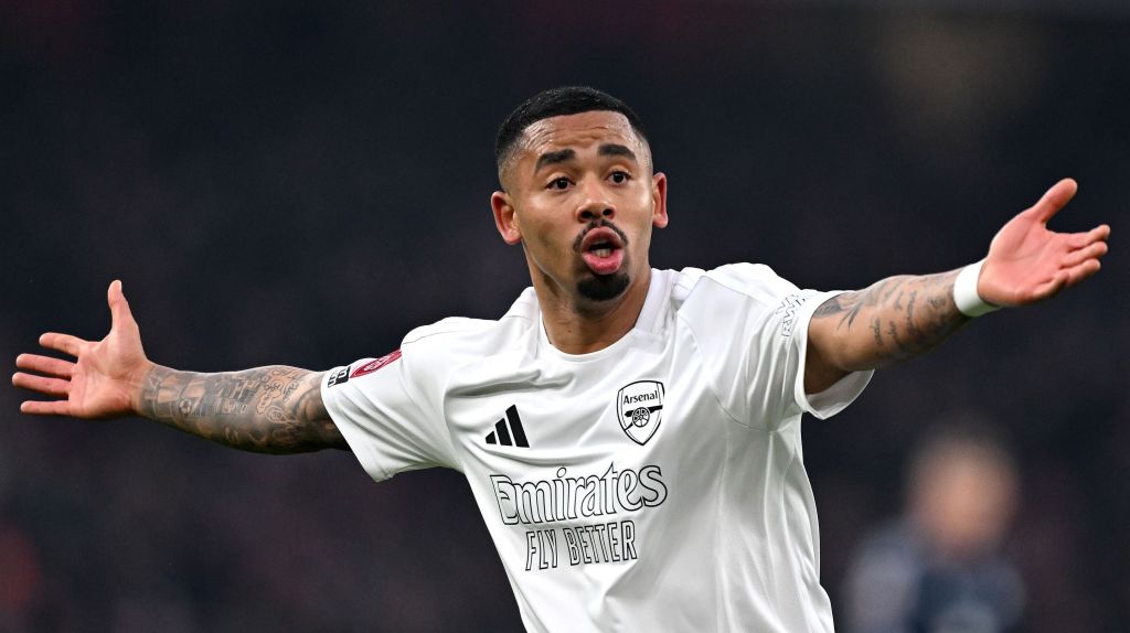 Gabriel Jesus durante a derrota do Arsenal sobre o Manchester United