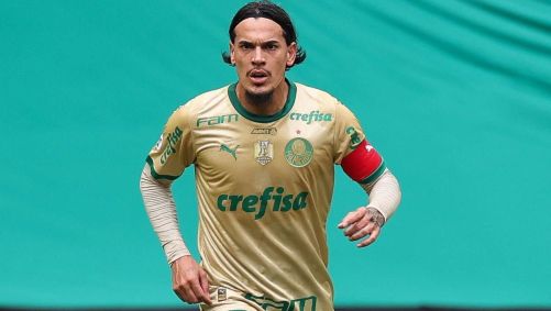 Gustavo Gómez em jogo do Palmeiras no Brasileirão