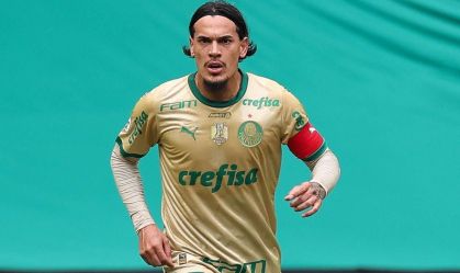 Gustavo Gómez em jogo do Palmeiras no Brasileirão