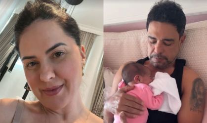 Graciele Lacerda mostra Zezé Di Camargo ninando a filha: "Ele acalma"