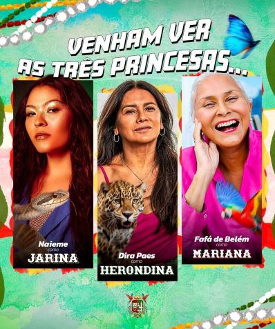 Naieme, Dira Paes e Fafá de Belém serão princesas turcas no desfile da Grande Rio • Instagram/Grande Rio